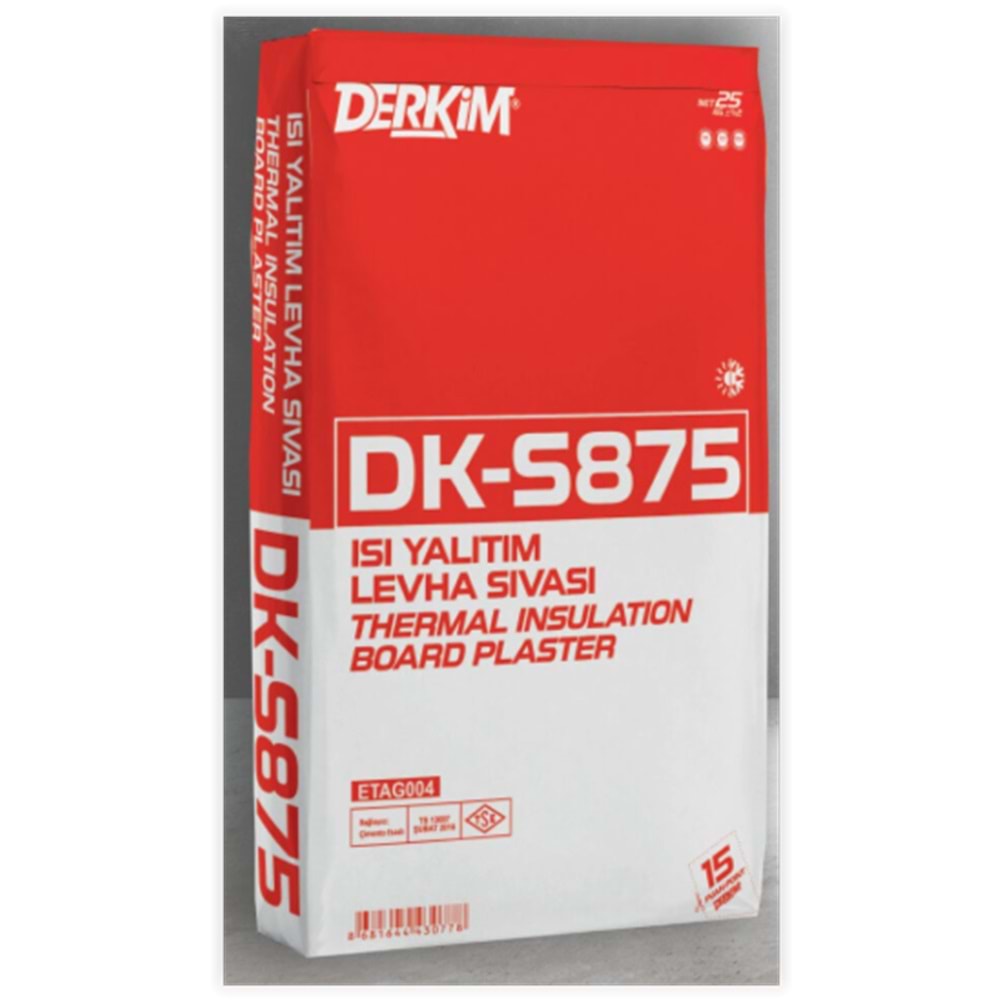 Aragonit Derkim Isı Yalıtım Levha Sıvası 25 kg (Beyaz)