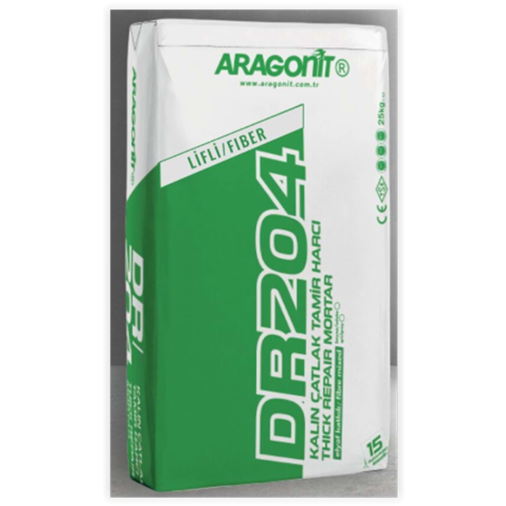 Aragonit Derkim Kalın Çatlak Tamir Harcı 25 kg (Beyaz)