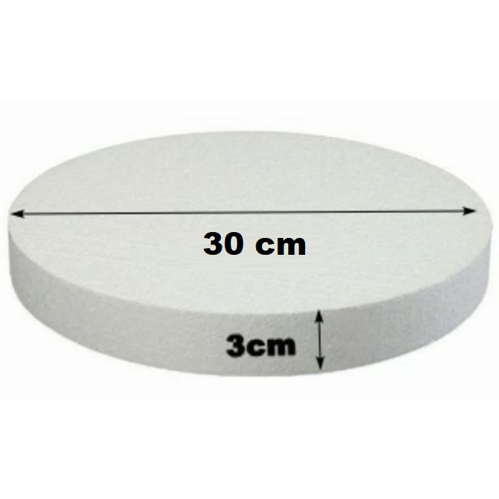 Strafor Yuvarlak Pasta Altlığı Taban (30x3 cm)