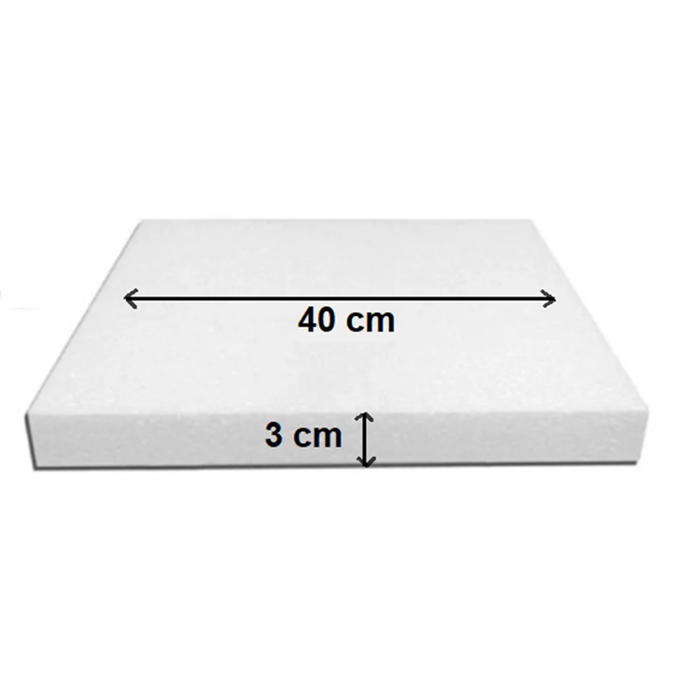 Strafor Dikdörtgen Pasta Altlığı Taban (40x50x3 cm)