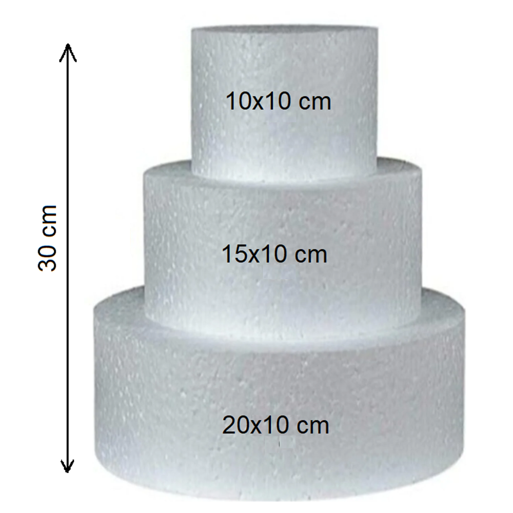 Strafor 3 Katlı Maket Pasta (10x10-15x10-20x10 cm)