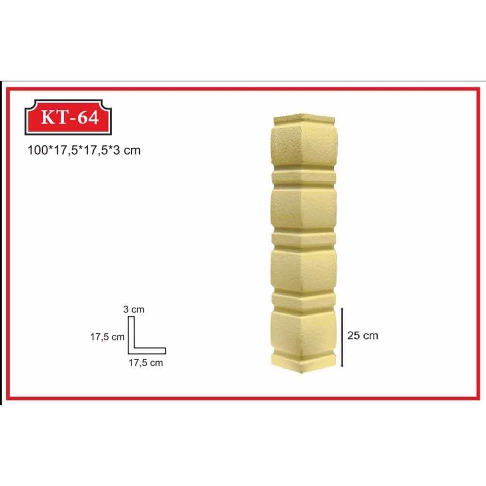 Dekoras Köşe Taşı DKT-64 (18.5x18.5x100 cm)