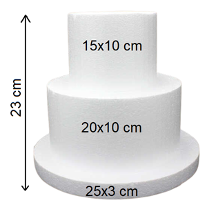 Strafor 2 Katlı Maket Pasta (15x10-20x10 cm) Tabanlık 25x3 cm