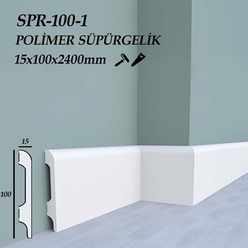 TYT Polimer Süpürgelik PS-SPR-100-1 (15x100x2400 mm)