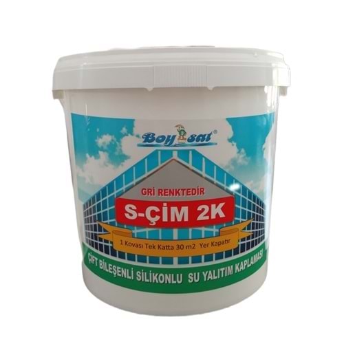 S-Çim 2K Çimento + Silikonlu Su İzolasyon Malzemesi Gri (10+5 kg)