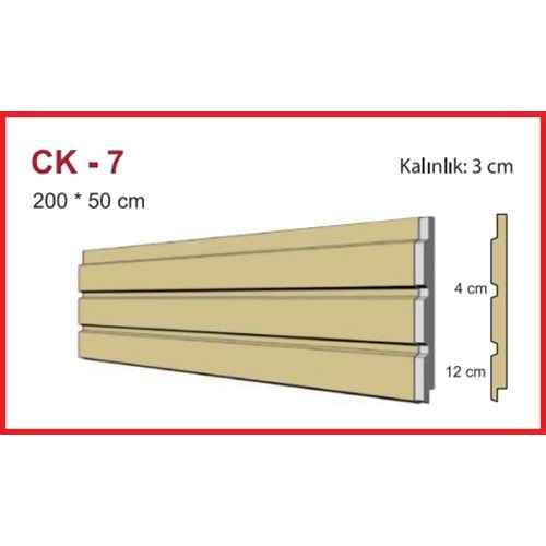 Dekoras Cephe Kaplama CK-7 Fuga Üçlü Eğimli 50 (200x50x3 cm)