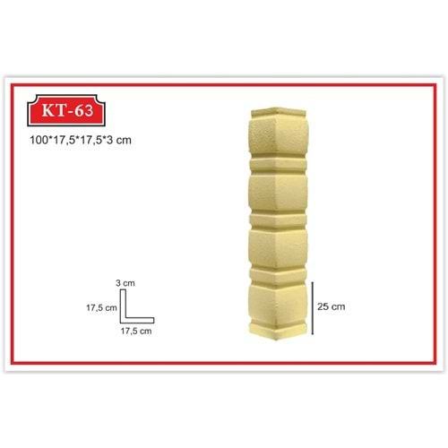 Dekoras Köşe Taşı KT-63 (100x17x17x3 cm)
