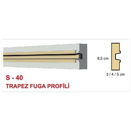 Dekoras Söve S-40 Trapez Fuga Profili (9.5x4 cm)