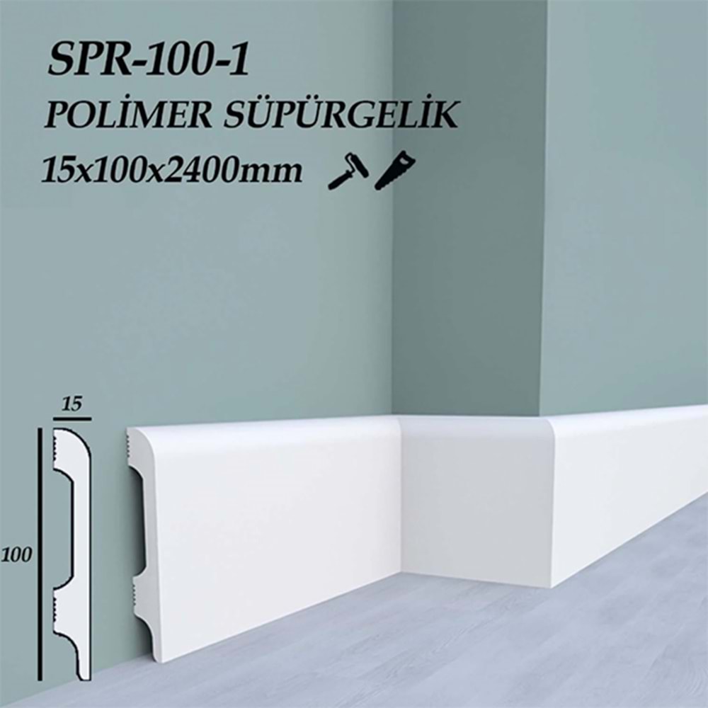 TYT Polimer Süpürgelik PS-SPR-100-1 (15x100x2400 mm)