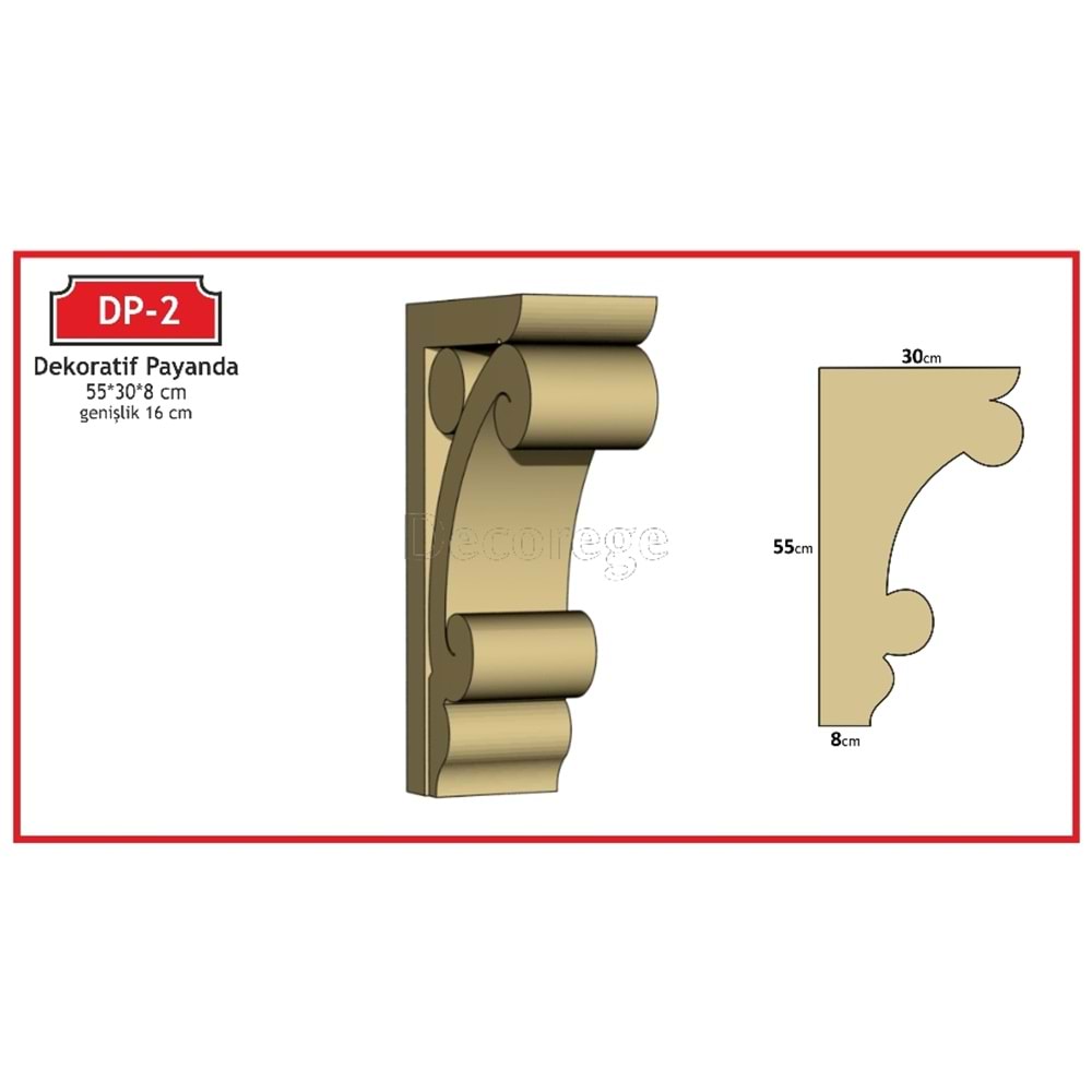 Dekoras Dekoratif Payanda DP-2 (55x30x8x16 cm)