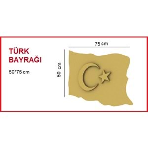 Dekoras Türk Bayrağı 50x75 cm (Dalgalı)